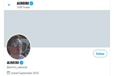 Hacked Twitter handle of the All India Majlis-e-Ittehadul Muslimeen.