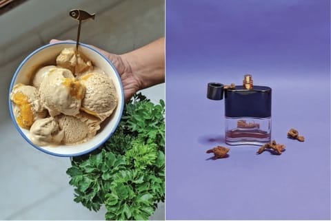 Mango galangal ice cream by Akash; galangal or sitharatha