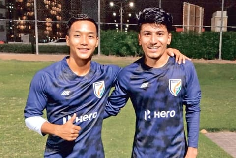 Anirudh Thapa (right) with Lallianzuala Chhangte