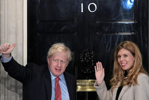 UK Prime Minister Boris Johnson and his fiancee Carrie Symonds (File Photo)