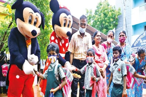 A warm welcome was arranged in Tiruchy for the students on Monday