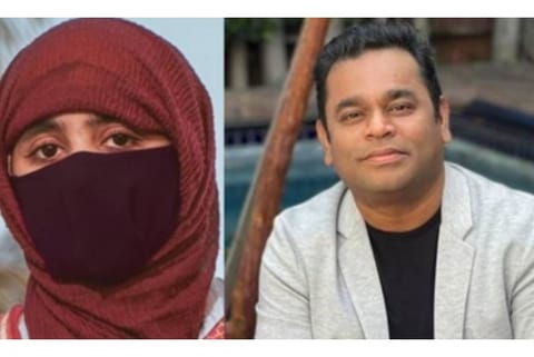 Indian film composer A. R. Rahman and his daughter Khatija (Image Courtesy: IANS)