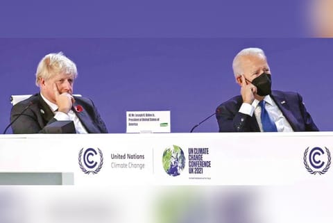 US President Joe Biden and UK PM Boris Johnson at COP26 Summit (File Photo)