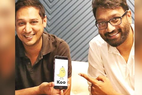 Mayank Bidawataka (Right) and Aprameya Radhakrishna (Left), co-founders of Koo