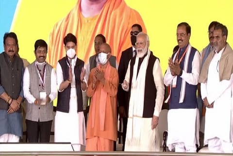 PM Modi lays foundation stone of Noida International Airport on Thursday (Image Source: ANI)