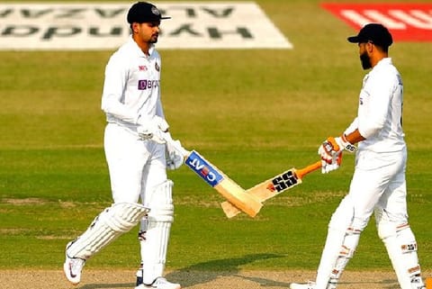 Day 1 of the 1st Test, score of 258/4 (Image Source: Twitter/@BCCI)