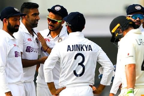 NZ survived a testing final session to earn a draw against India (Image Source: Twitter/@BCCI)