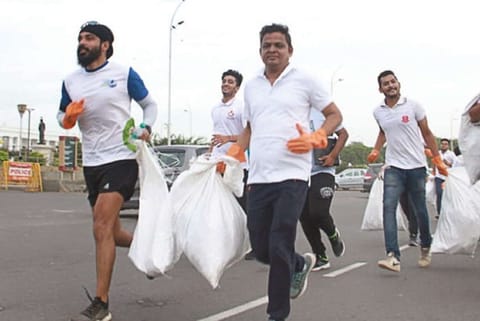 Plogging drive in Chennai