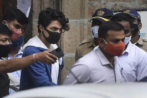 Aryan Khan being taken to Arthur Road jail from NCB office (Image credit: PTI)