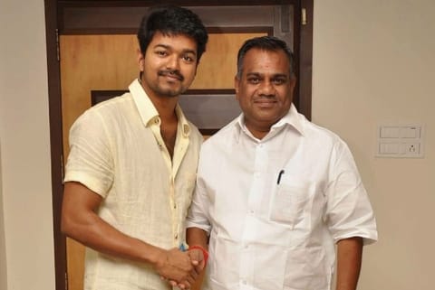 Congress Ex-MLA Bussy Anand with Thalapathy Vijay (Image Courtesy: Twitter)