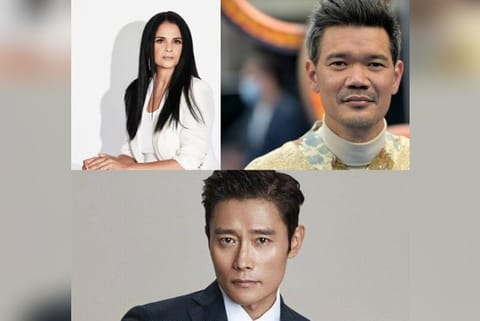 Bela Bajaria, Destin Daniel Cretton and Lee Byung-hun (down)