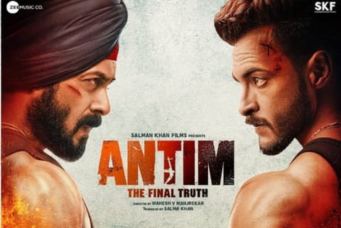 Source: Twitter (Salman Khan); The movie poster of Antim: The Final Truth