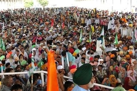 Source: ANI; Farmers Mahapanchayat at New Anaj Mandi