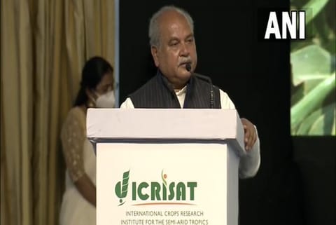 Union Agriculture Minister Narendra Singh Tomar in Hyderabad (ANI/Photo)