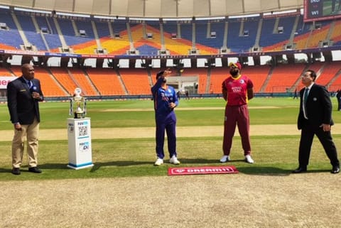Captain  Rohit Sharma wins the toss and elects to bowl first (Image Courtesy: Twitter/@BCCI)