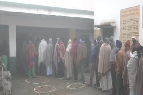 Voting for the first phase of the Uttar Pradesh Assembly elections began at 7:00 am (Credit: ANI)