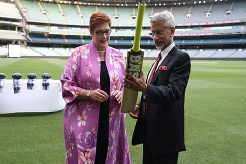 S Jaishankar gifts a bat signed by Virat Kohli to Australian counterpart Marise Payne