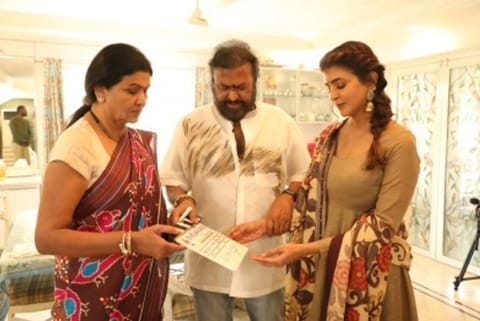 Lakshmi Manchu with her father Mohan Babu.