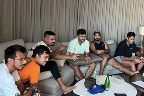 Rohit captioned it as, ?Some tensed and some happy faces?