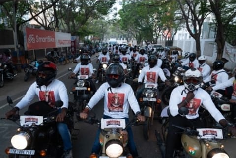Vikram's fans taking out a rally.