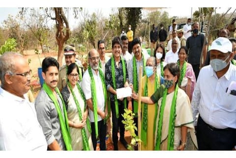 Nagarjuna laid the foundation stone along with his wife Amala (Image Courtesy: IANS)