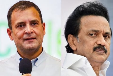 Rahul Gandhi and TN CM MK Stalin 