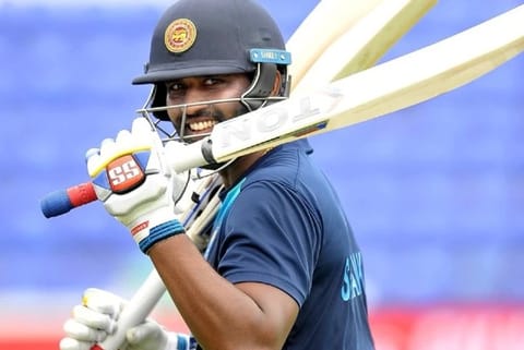 Cricketer Dimuth Karunaratne (Image Credit: Twitter/@OfficialSLC)