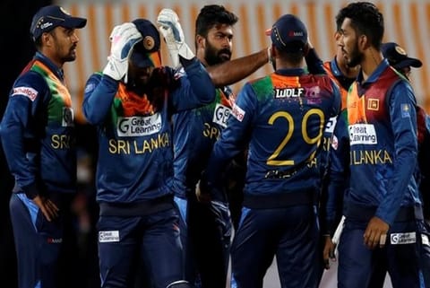 Sri Lanka in action against India (Image Credit: ANI)