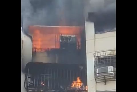 Fire breaks out in NG Royal Park area in Kanjurmarg (Credit: ANI)
