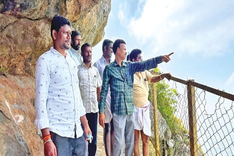 DMK MP CN Annadurai inspecting the available facilities at Parvathamalai in Tiruvannamalai recently