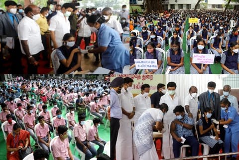 The Government has completed100 per cent state-run school students have received Covid jabs
