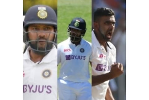 Indian Cricketers Rohit Sharma,  Rishabh Pant and Ravichandran Ashwin (Image Credit :IANS)
