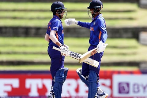 The Indian batsmen had a batting fest. Image Courtesy: Twitter - @BCCI