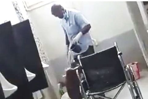 Videograb of the incident circulated on social media