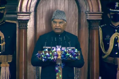 President Ram Nath Kovind  at the Parliament session