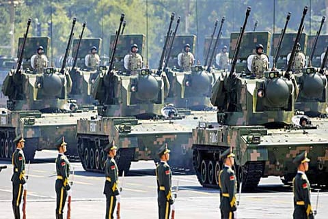China displaying its military might