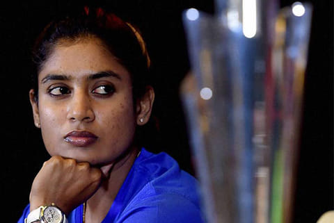 Indian women skipper Mithali Raj looks on during a press  conference in Bengaluru