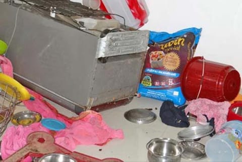 A part of the house of the advocate that was ransacked