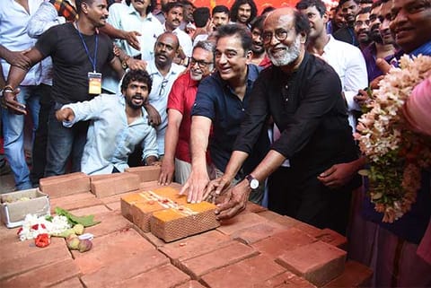 Rajini and Kamal lay the foundation stone