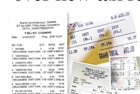 Bills of various customers reflecting new GST tax rate
