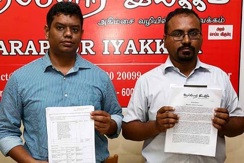 Activists of Arappor Iyakkam on Tuesday showed their findings based on the RTI reply to the media (File photo)