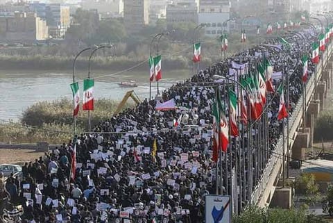People take part in pro-government rallies, Iran
