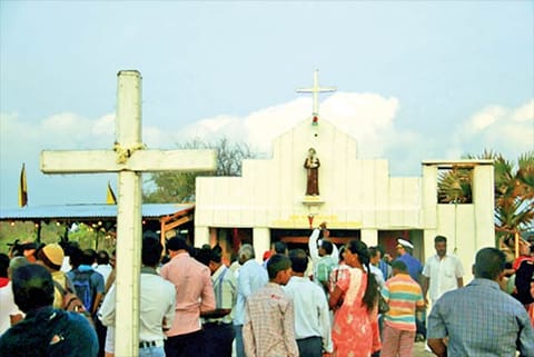 A file picture of the festival at St Anthony's Church in Katchatheevu