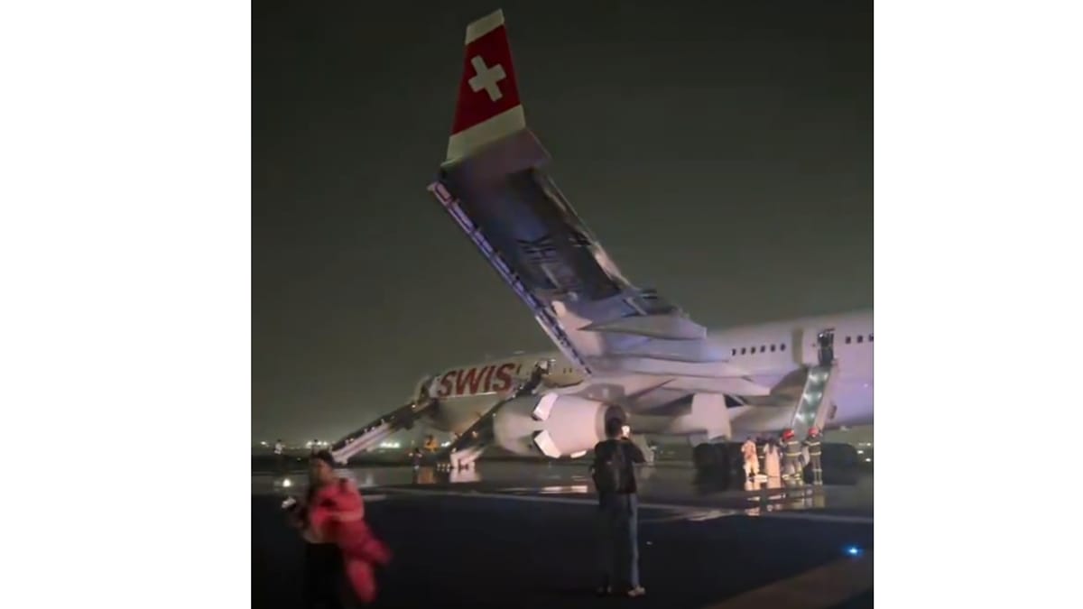 Swiss plane suffers engine problem, aborts takeoff at Delhi; passengers ...
