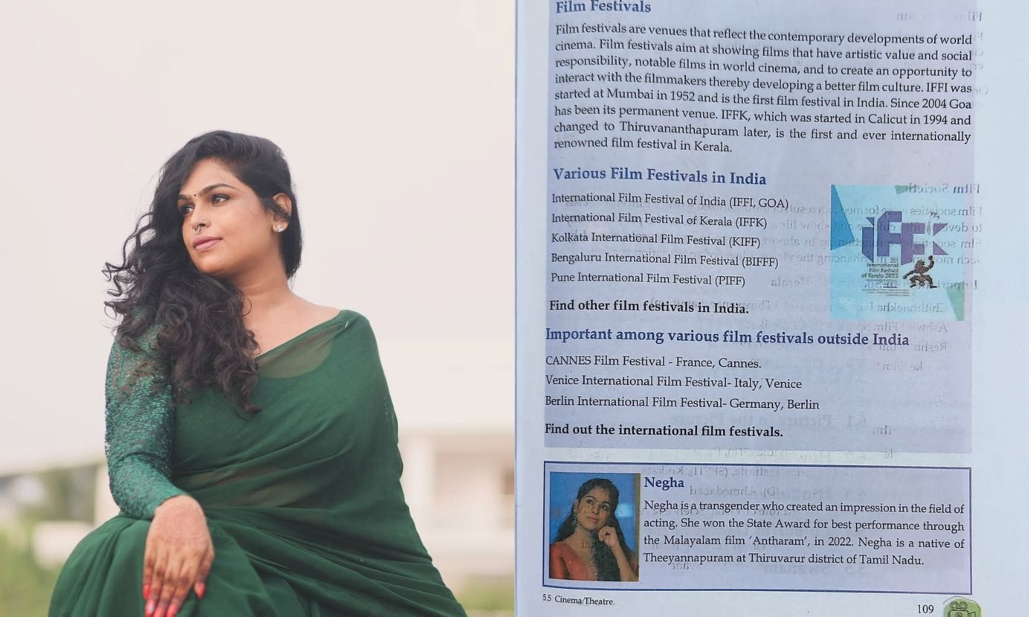Tamil trans actor Negha featured in Kerala textbook, calls it a healing ...