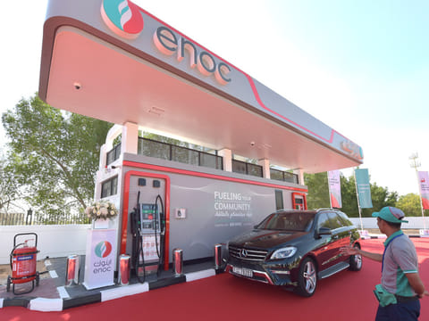 ENOC’s first compact relocatable fuel station at Arabian Ranches.