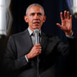 Former U.S. President Barack Obama addresses a town hall of young leaders from across Europe at an Obama Foundation event in Berlin, Germany April 6, 2019. REUTERS/Fabrizio Bensch