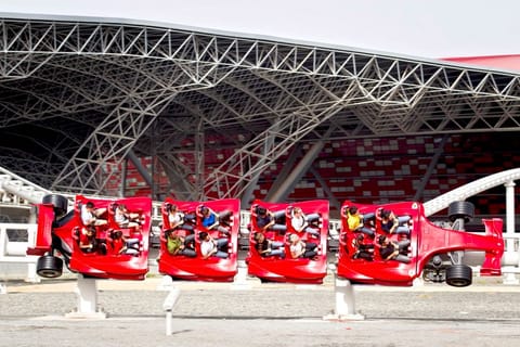 Everyone on board at the Ferrari World, Abu Dhabi. 