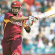 West Indies’ batsman Kieron Pollard hits a shot on his way to
his career-best knock during West Indies’ match with Ireland
in Mohali on Friday.