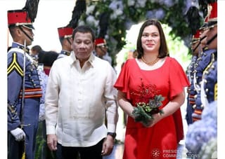 Philippines' ex-President Rodrigo Duterte with his daughter, current Vice President Sara Duterte.